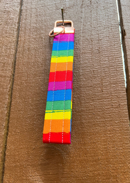 Rainbow Striped Keychain